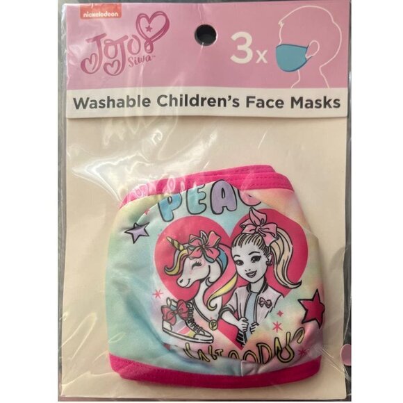 Pack Of 3 Kids Jojo Siwa Face Masks - Picture 2 of 6